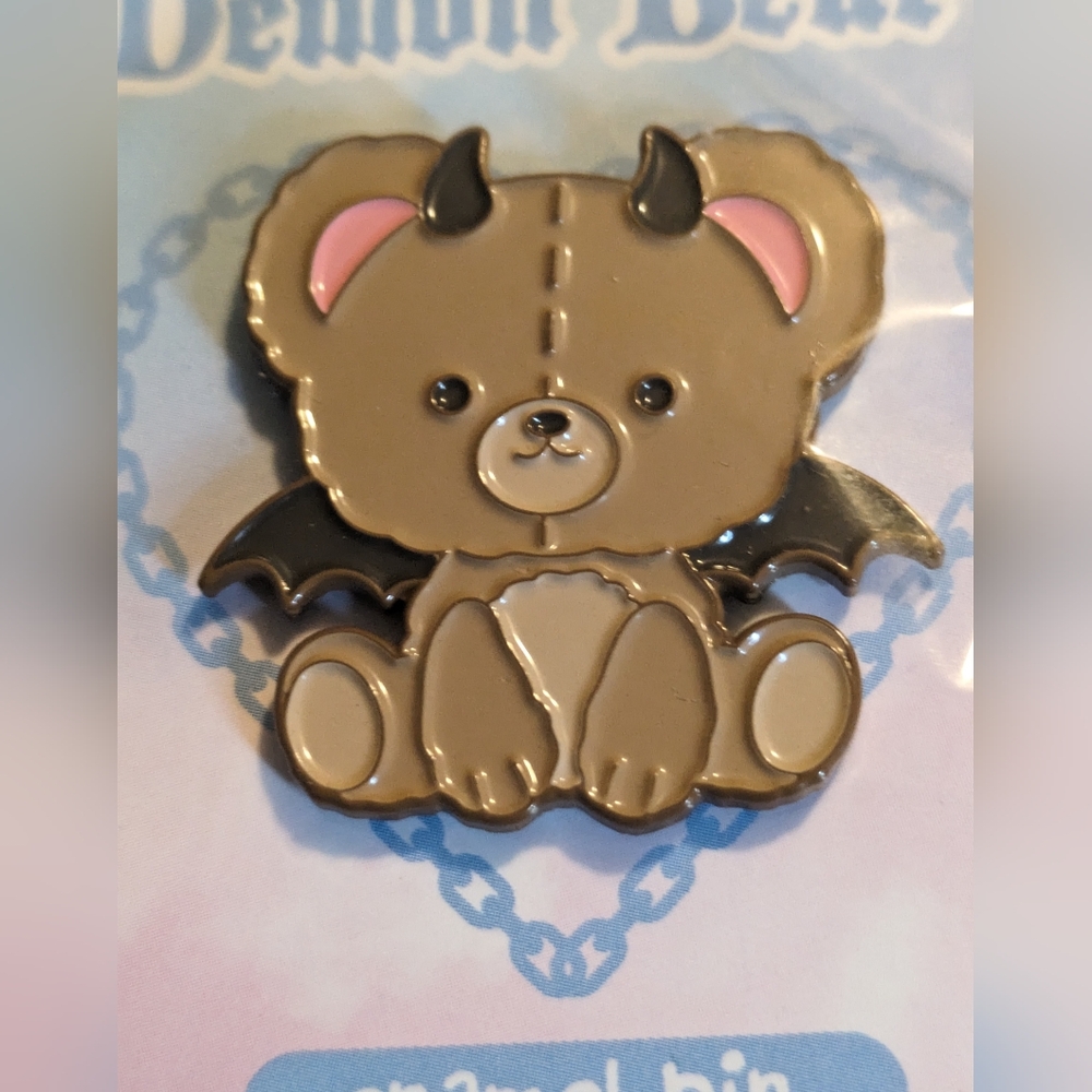 📌My Lil Demon Bear Punk Goth Enamel Pin